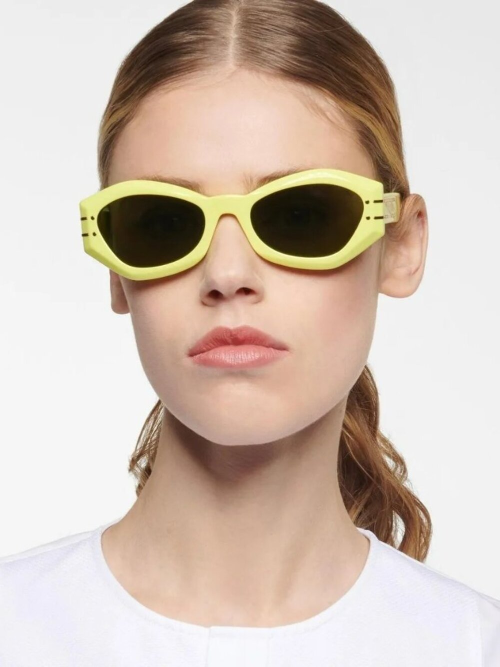 DIOR DIORSIGNATURE B1U CD40058U 39N 66C0 SHINY YELLOW BUTTERFLY SUNGLASSES